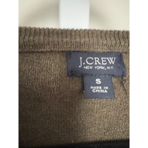 J. Crew Sweater Men’s Small Green Cotton and Cashmere V-Neck Pullover - Picture 3 of 5